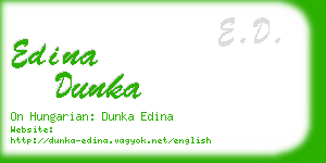 edina dunka business card